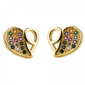 Γυναικεία ευρωπαϊκά και αμερικανικά νέα στυλ λουλούδι πεταλούδα σκουλαρίκια υπερβολικά δημιουργικά μοντέρνα ένθετα zircon ουράνιο τόξο γυναίκες