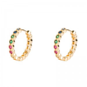 στ) Ευρωπαϊκά και αμερικανικά σκουλαρίκια σε αδράνεια, σκουλαρίκια από χαλκό σε μικρο-εισαγωγής ζιρκονίου, πράσινα χρώματα, μεγάλα σκουλαρίκια ζιρκονίου, καθαρά κόκκινα σκουλαρίκια